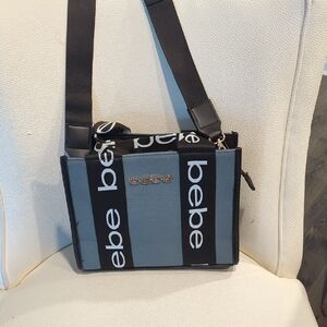 Bebe Black and Gray Crossbody Bag